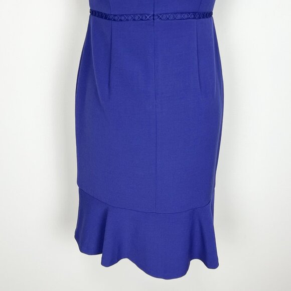 Ann Taylor Womens Petite Eyelet Fluted Sheath Dress Sleeveless Purple size 2P - Picture 8 of 12